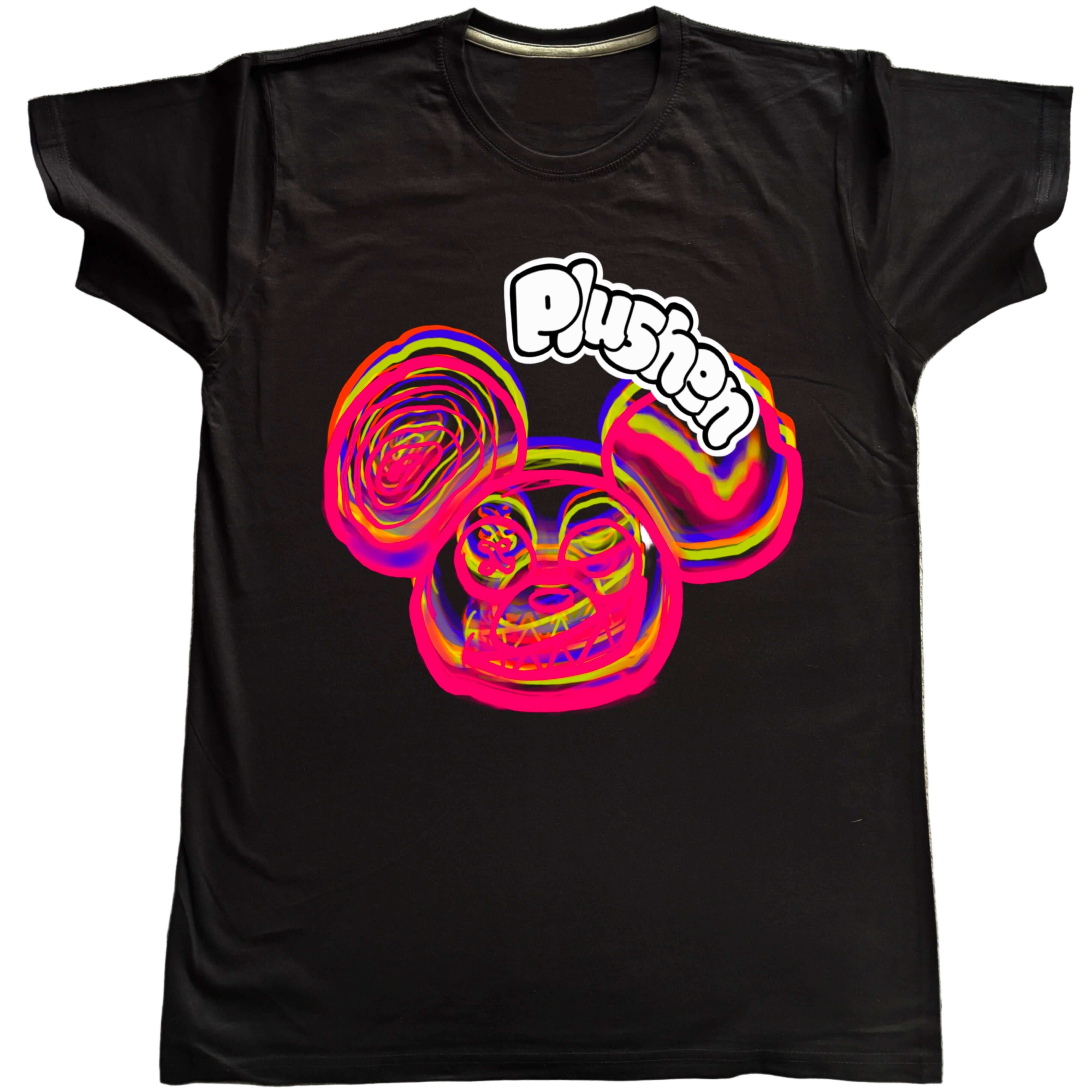 Plushen Bear Pack - 3 Тениски за лоши - 25%. Черна тениска с цветно лого на Plushen Bear.