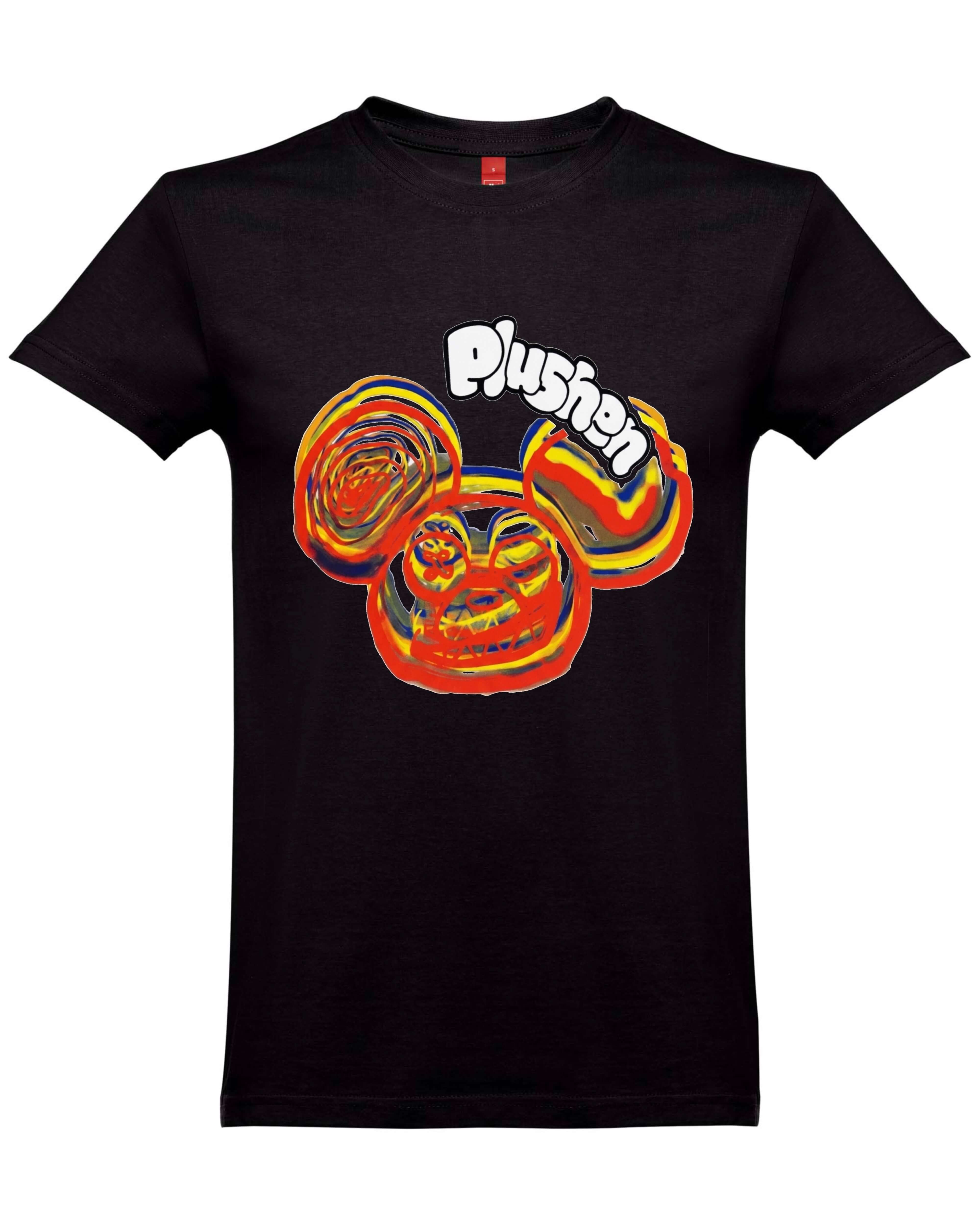 Черна Унисекс Премиум Тениски Plushen 100% Еко Памук Сито Печат White Unisex Premium T-Shirt Plushen 100% Eco Cotton Screen Print