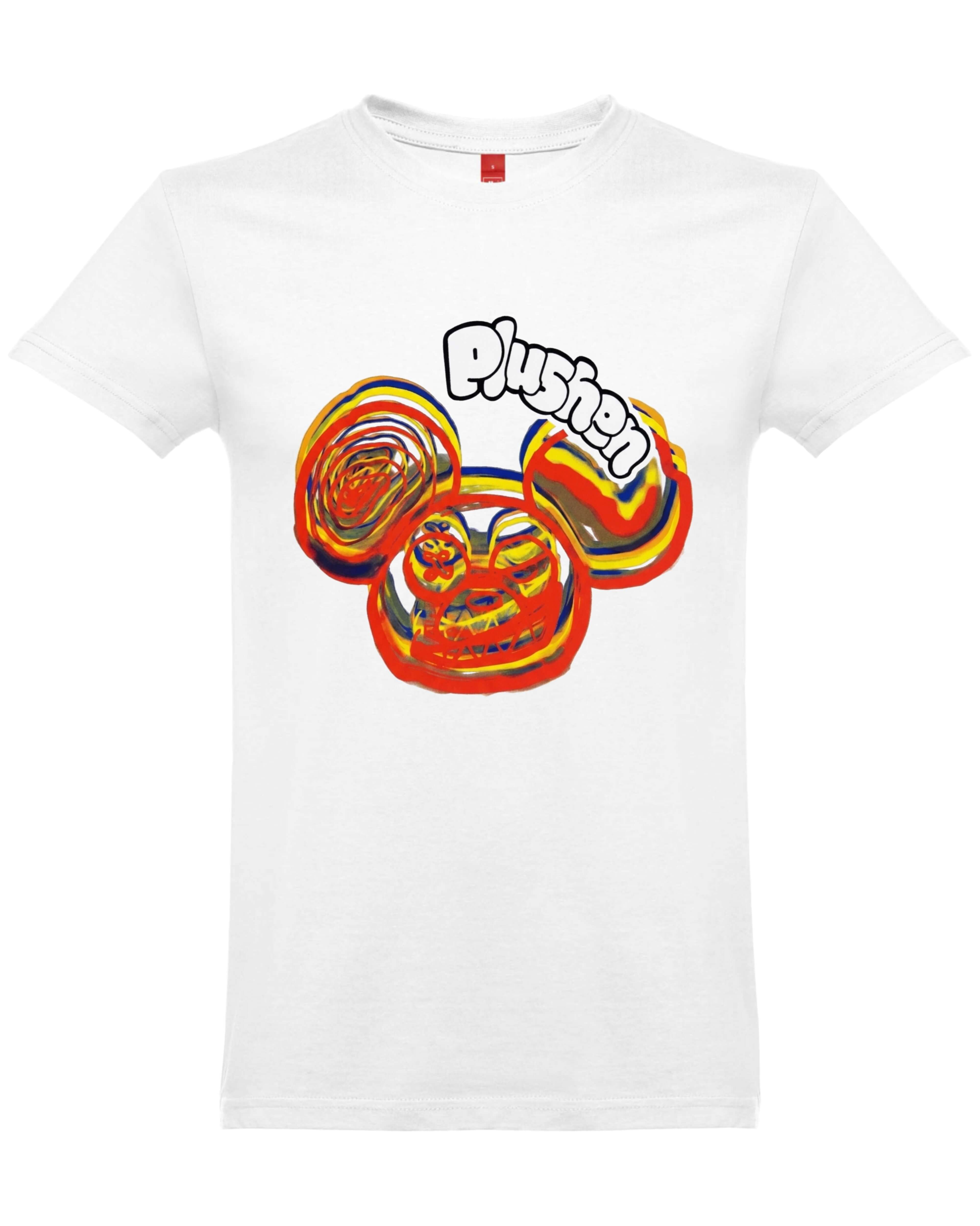 Бяла Унисекс Премиум Тениски Plushen 100% Еко Памук Сито Печат White Unisex Premium T-Shirt Plushen 100% Eco Cotton Screen Print