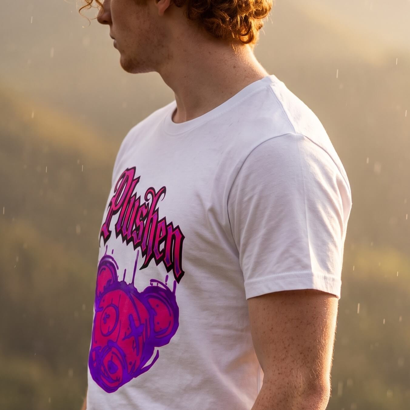 Унисекс Премиум Тениски Plushen Purple Bear 100% Еко Памук Сито Печат Black Unisex Premium T-Shirt Plushen 100% Eco Cotton Screen Print