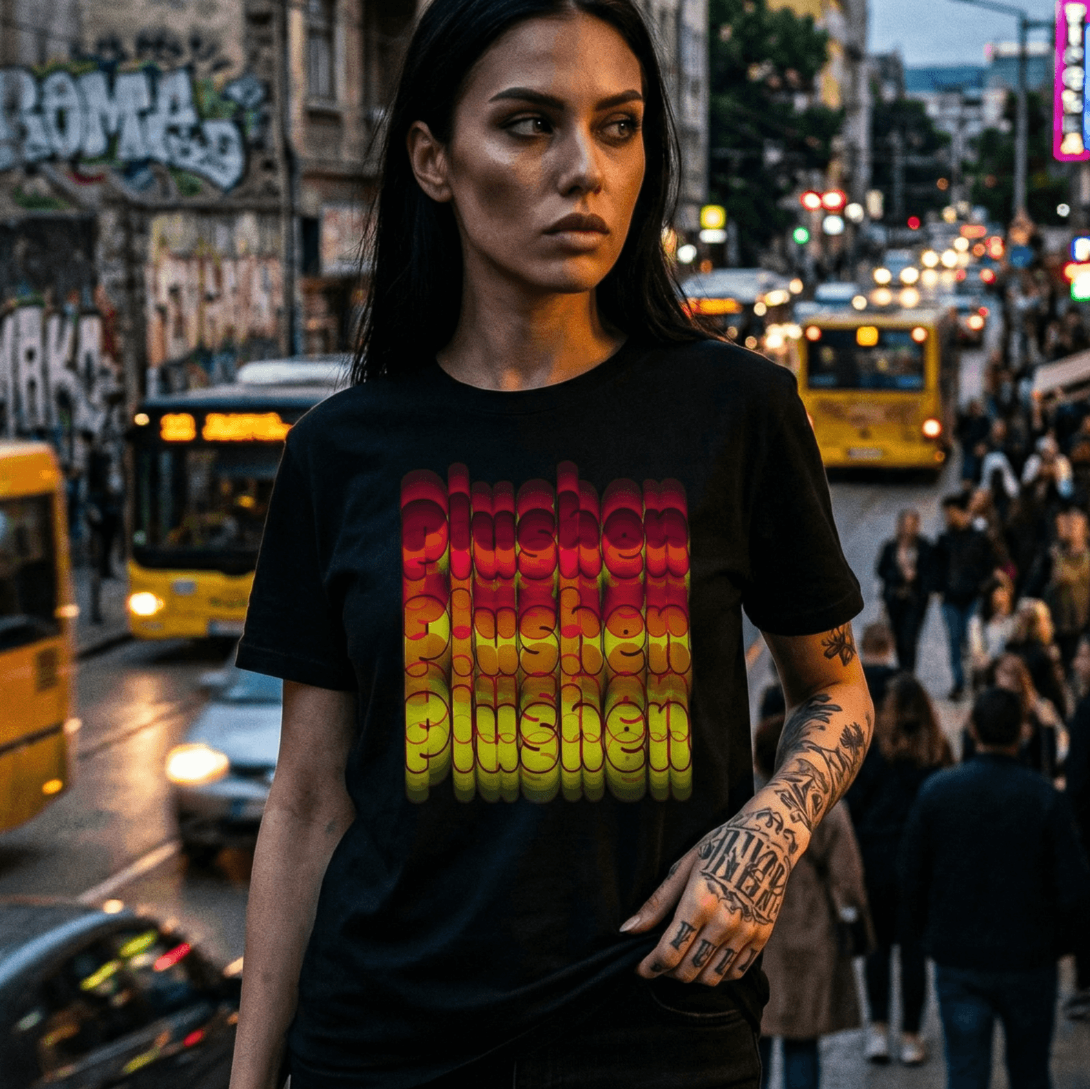 Черна Премиум Унисекс Тениска Plushen Оригинал 100% Еко Памук - Колекция 2026
Black Premium Unisex T-Shirt Plushen Original 100% Eco Cotton - Collection 2026