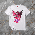 Бяла Унисекс Премиум Тениска Plushen 100% Еко Памук Сито Печат Ангел Любов White Unisex Premium T-Shirt Plushen 100% Eco Cotton Screen Print Angel Love