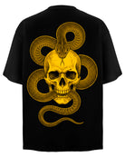 Тениска плюшен щампа сито печат череп змия премиум голд еко памук промоция Skull Snake Premium Gold Plushen