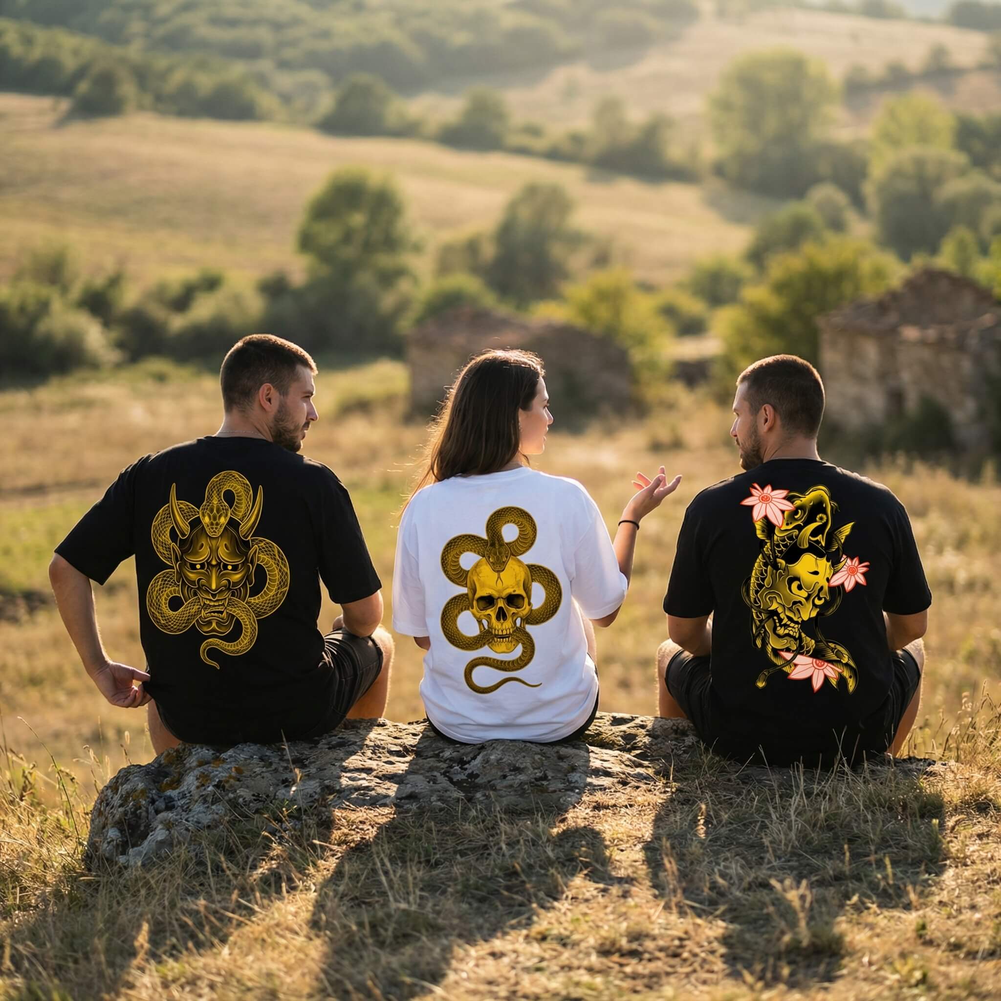 Тениска плюшен премиум голд еко памук промоция Koi Fish Premium Plushen