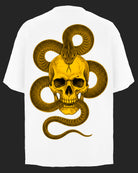 Тениска плюшен щампа череп змия премиум голд еко памук промоция Skull Snake Premium Gold Plushen