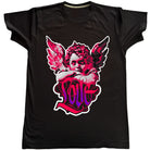 Двойка Ангели - 15% ОТСТЪПКА - черна тениска с графика на ангел и надпис "Любов".