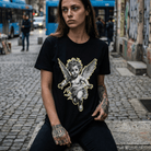 Черна Унисекс Премиум Тениска Plushen 100% Еко Памук Сито Печат Ангел Любов Black Unisex Premium T-Shirt Plushen 100% Eco Cotton Screen Print Angel